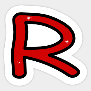 Letter R. Name with letter R. Personalized gift. Abbreviation. Abbreviation. Lettering Sticker